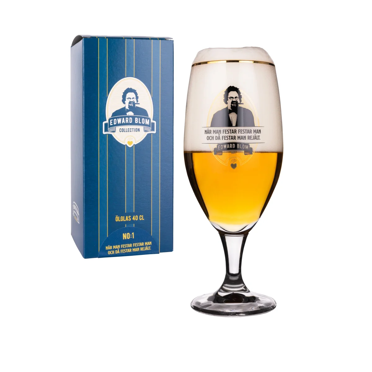 Ölglas 40cl No:1 "När man festar..." - Bild 2