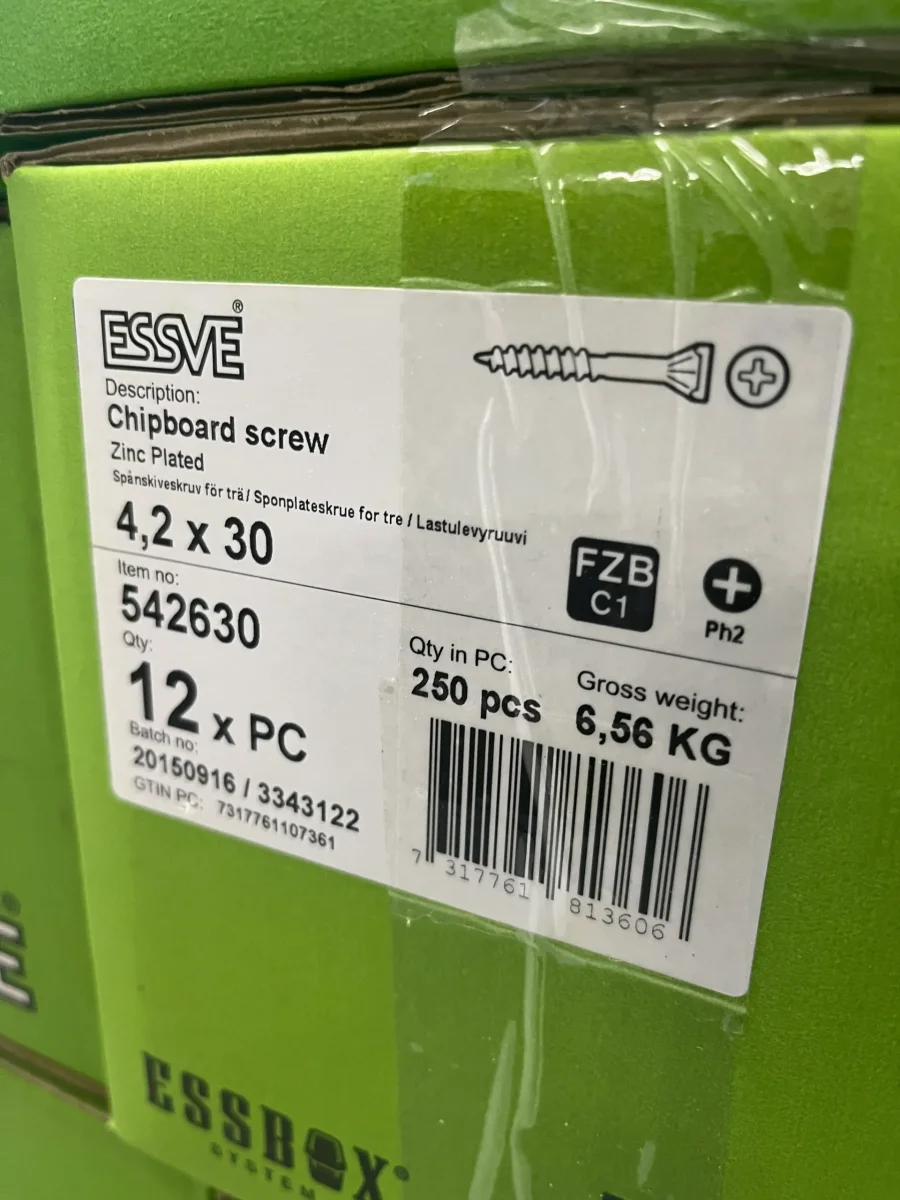 OUTLET ESSVE Spånskiveskruv 4,2×30 250st - Bild 3