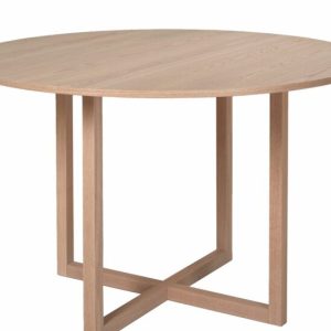 Matbord Oakmont runt 120×75 cm vitlaserat