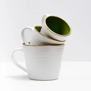 Espresso-/glöggkopp med guldkant i lergods