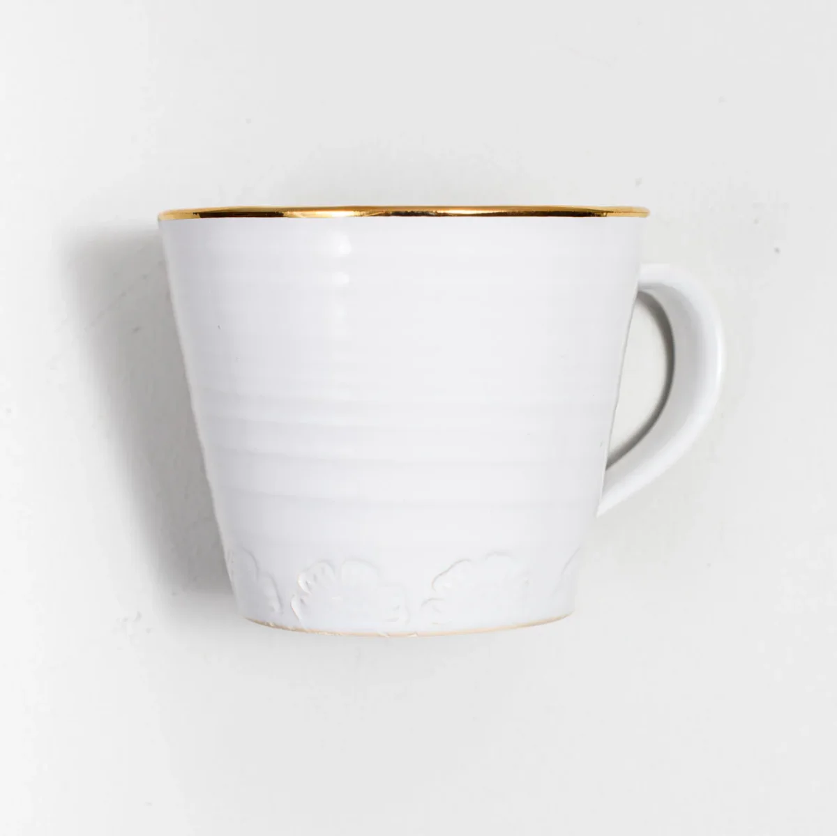 Kaffekopp med guldkant i lergods - Bild 4