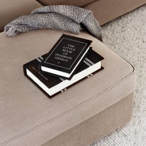 Coffee Table Books Black Linen set/2